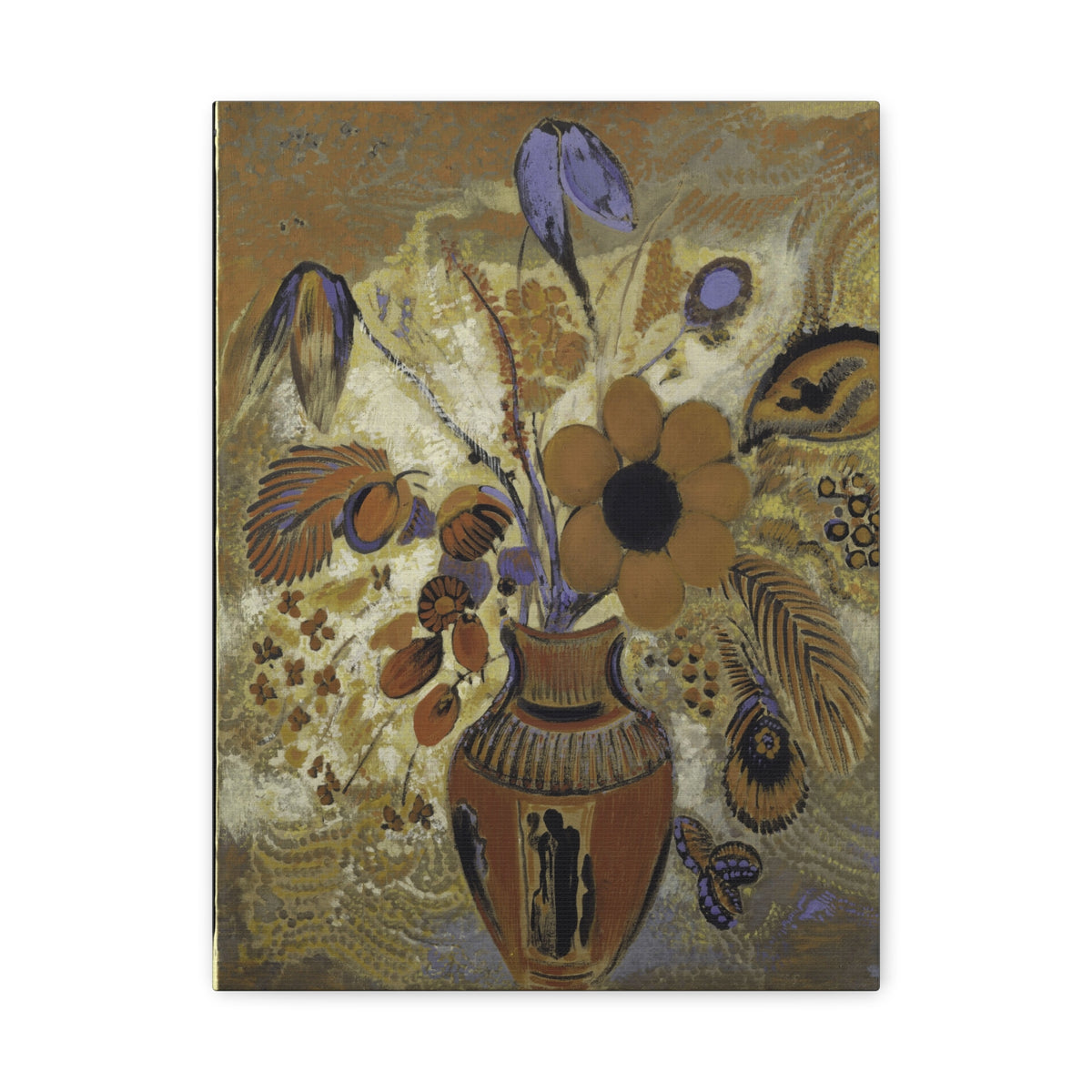 Etruscan Vase with Flowers – Odilon Redon Vintage Floral Canvas Wall Art.