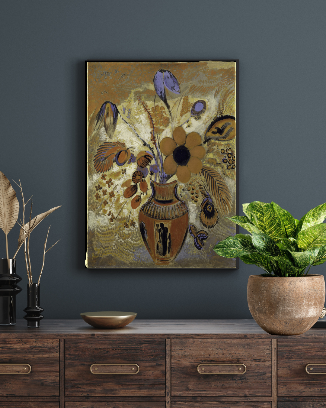 Etruscan Vase with Flowers – Odilon Redon Vintage Floral Canvas Wall Art.