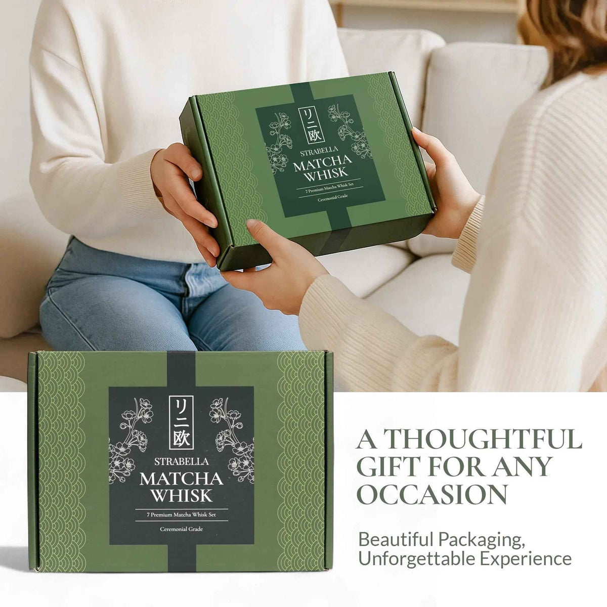 Matcha Whisk Set โ Bamboo Chasen + Ceramic Chawan Gift Set