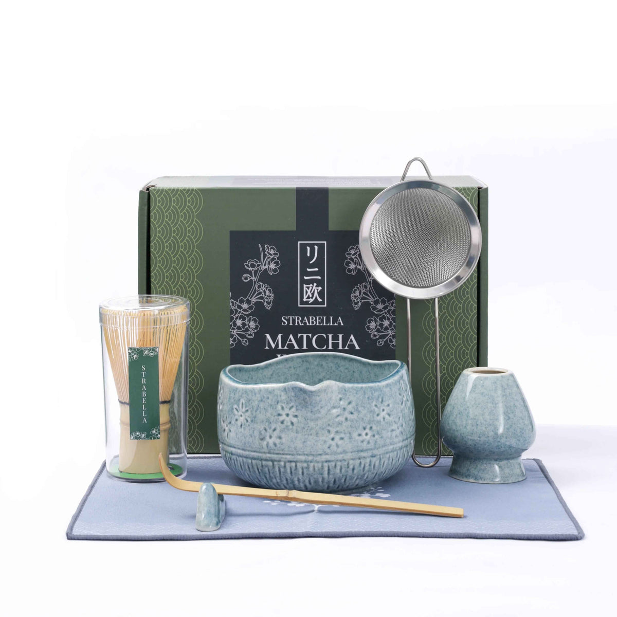 Matcha Whisk Set โ Bamboo Chasen + Ceramic Chawan Gift Set