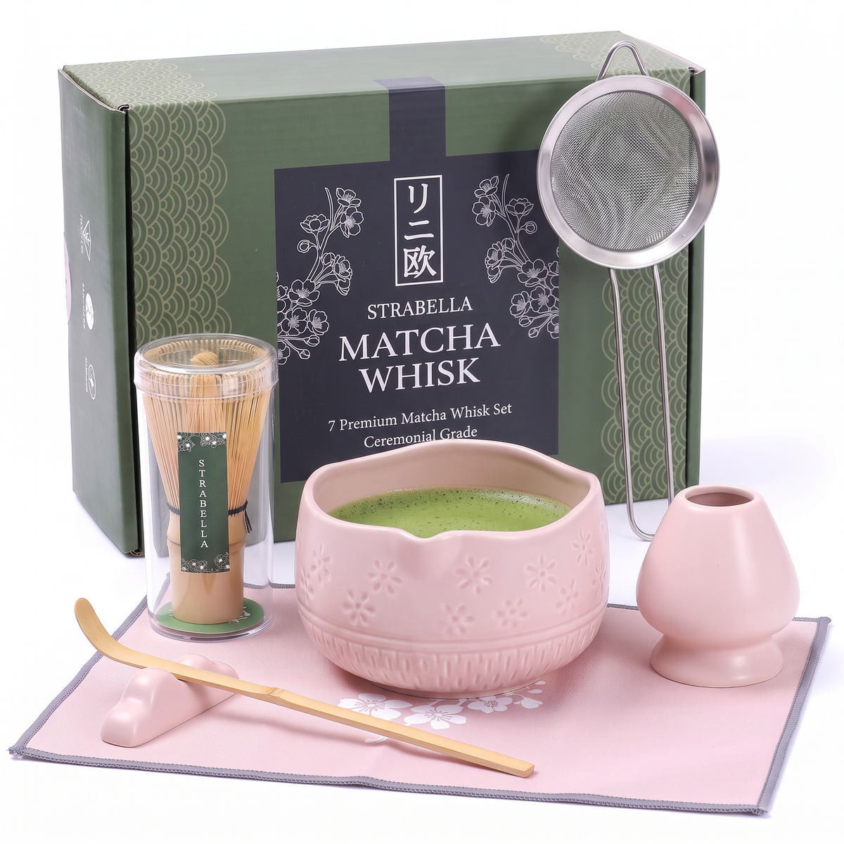 Matcha Whisk Set โ Bamboo Chasen + Ceramic Chawan Gift Set
