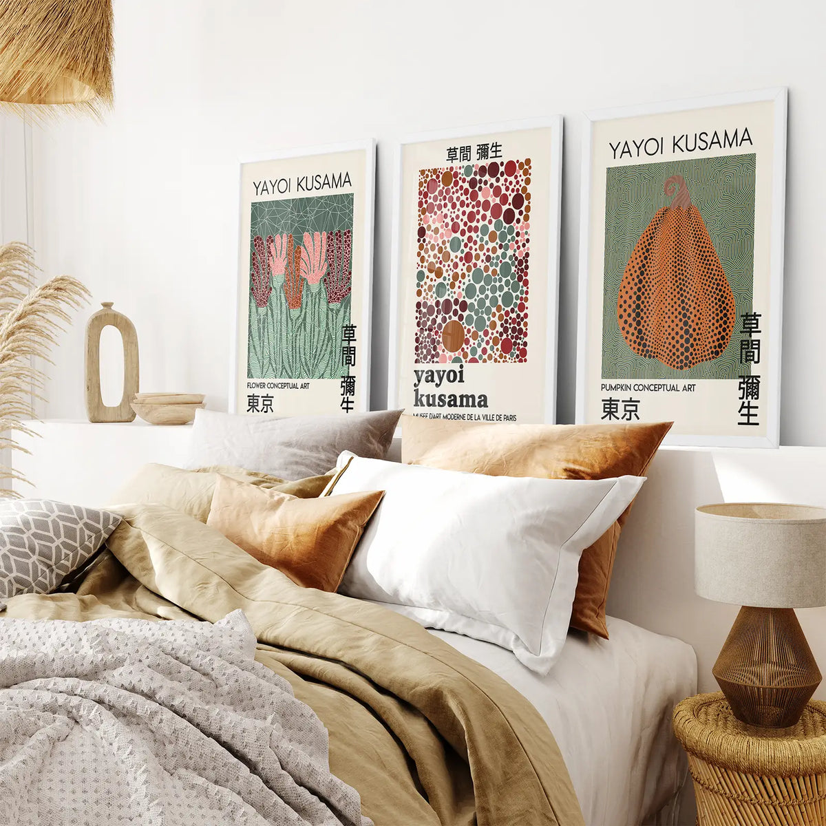 Contemporary Yayoi Kusama Retro Wall Art Decor