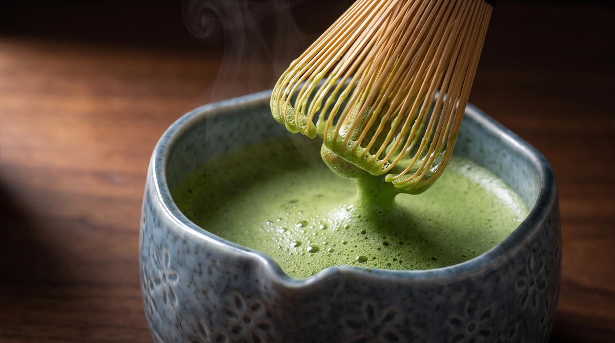 Matcha Whisk Set โ Bamboo Chasen + Ceramic Chawan Gift Set