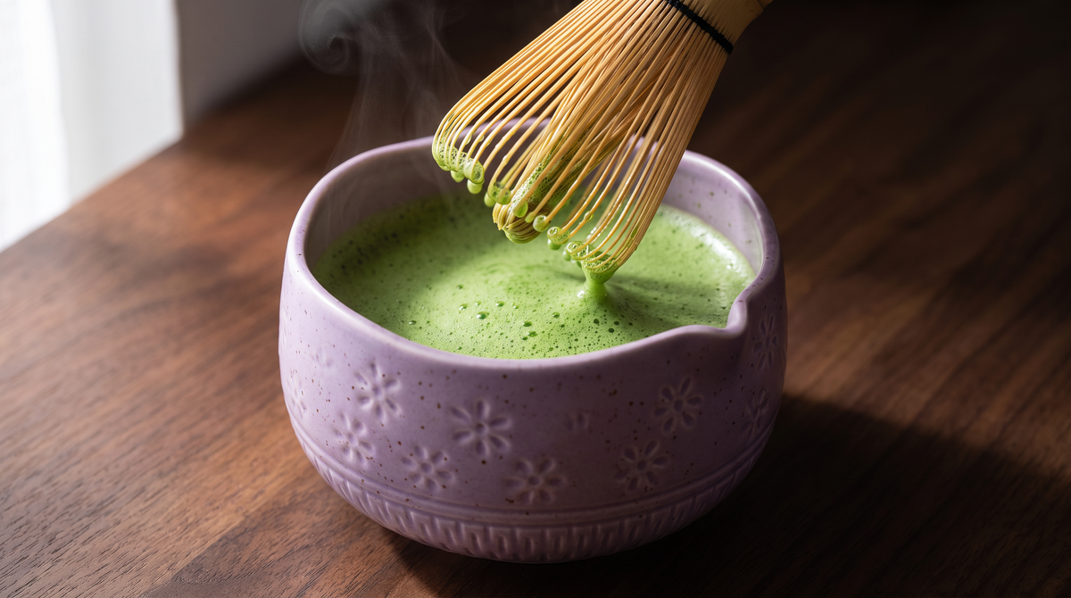 Matcha Whisk Set โ Bamboo Chasen + Ceramic Chawan Gift Set