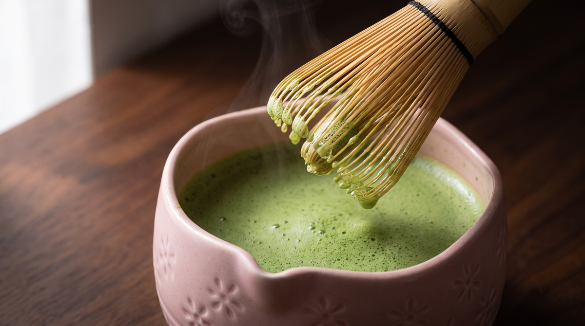Matcha Whisk Set โ Bamboo Chasen + Ceramic Chawan Gift Set