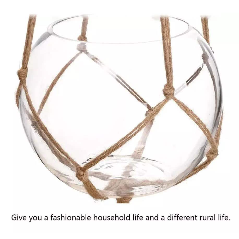 Boho Jute Macramé Plant Hanger Set of 2, Indoor & Outdoor