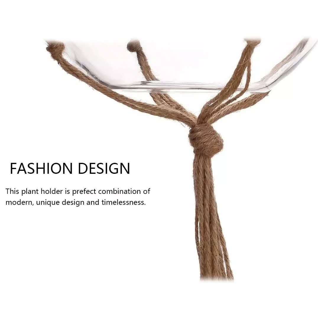 Boho Jute Macramé Plant Hanger Set of 2, Indoor & Outdoor