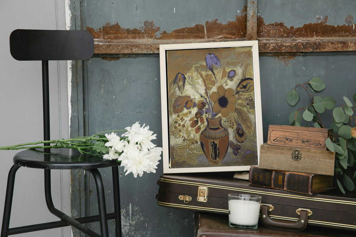 Etruscan Vase with Flowers – Odilon Redon Vintage Floral Canvas Wall Art.