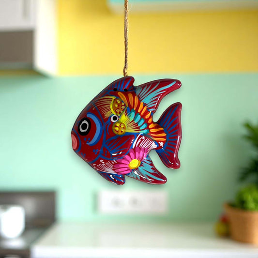 Colorful Talavera Fish Wall Decor | Hand-Painted Guerrero Pottery