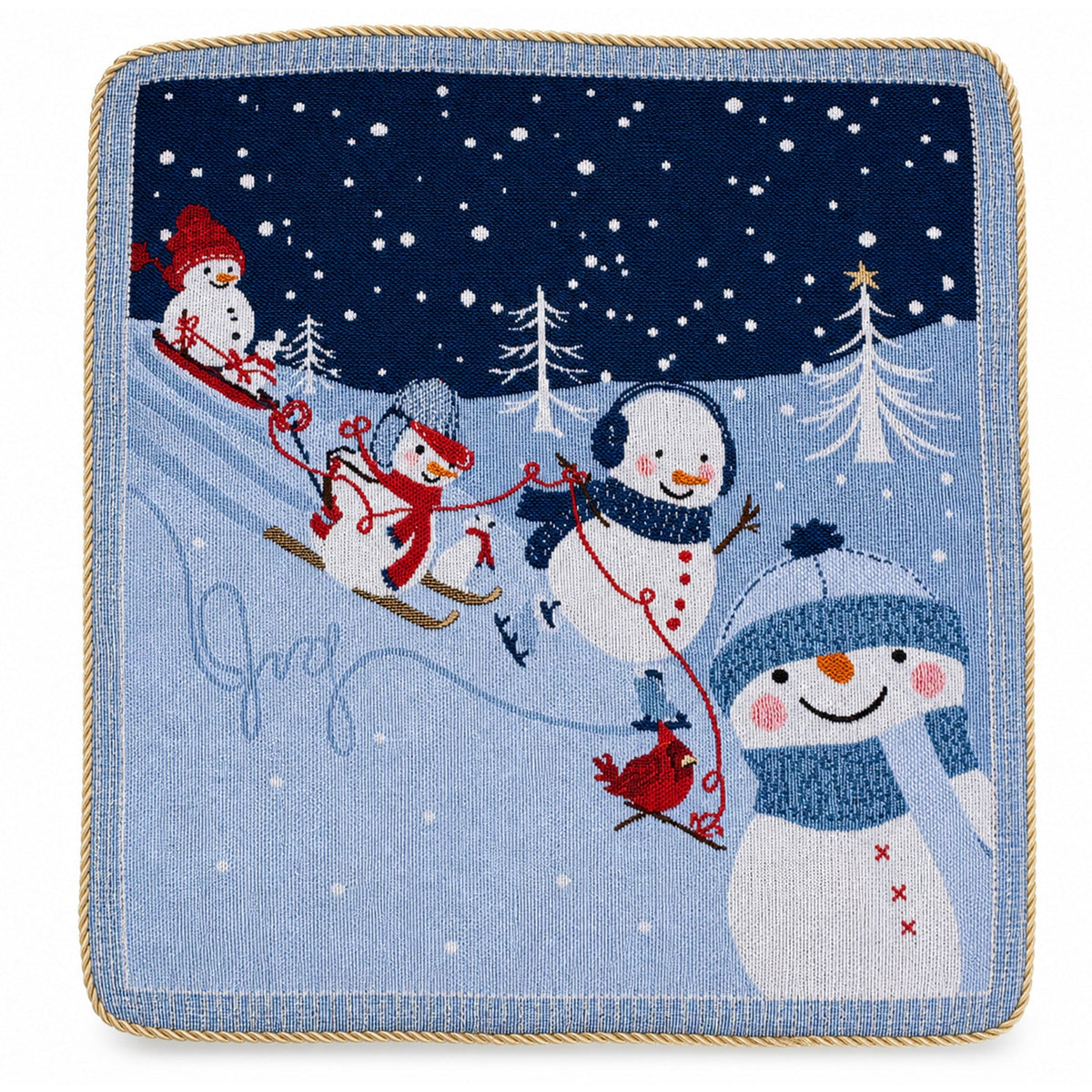 Set of 2 Snowmen Enjoying Christmas Parade Throw Pillow Covers