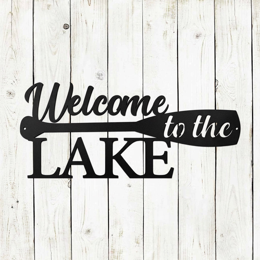 Welcome to the Lake Metal Sign – Powder Coated Lake House Decor